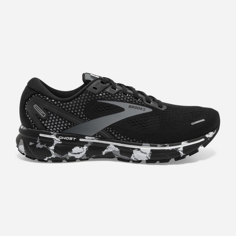 Tenis Brooks Ghost 14 Cushioned - Zapatillas Para Correr En Asfalto Hombre - Negras / Gris / Blancas